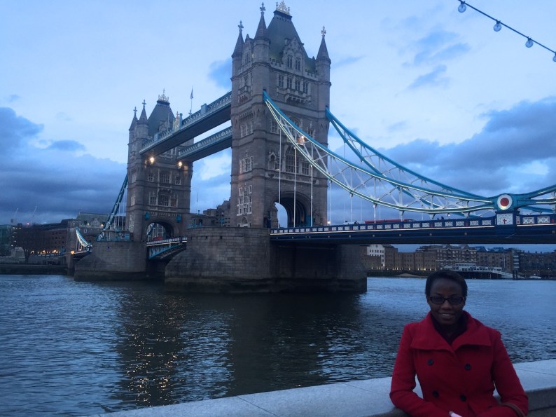The London Tower Bridge in the background